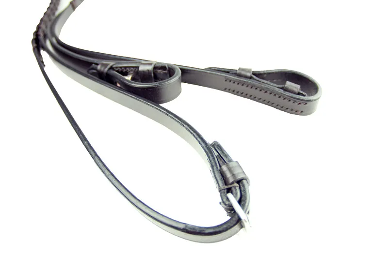 Dever Classic Laced Reins 5/8  Full Black-1